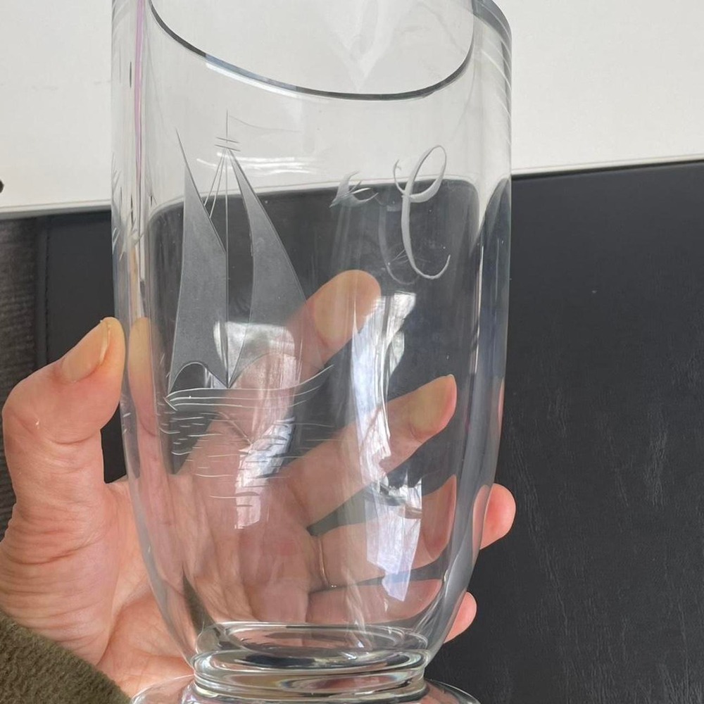 Mid-century modern crystal vase